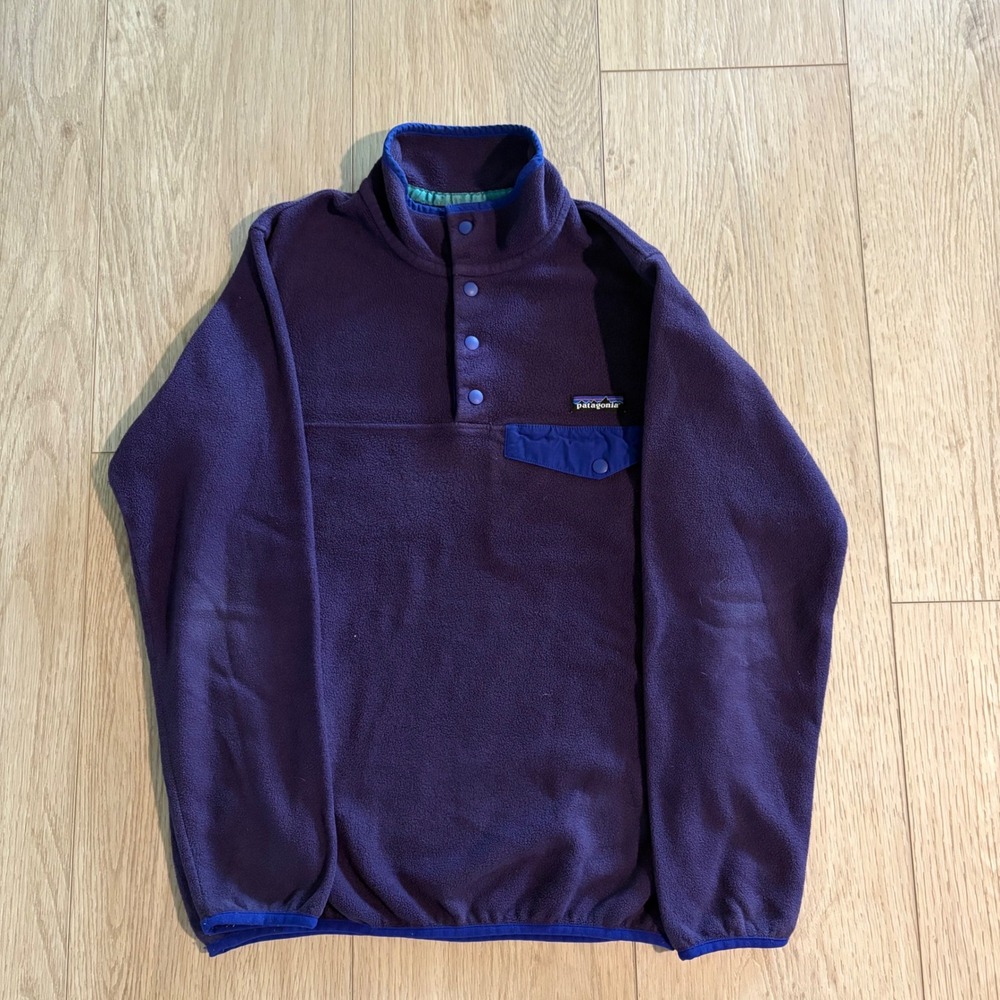 VTG Patagonia Synchilla Snap T Pullover Fleece Jacket Purple Blue Women's XS